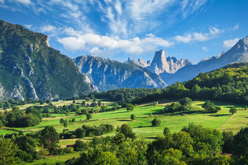 Naranjo de Bulnes mountain peak in Picos de Europa national park, Asturias, Spain