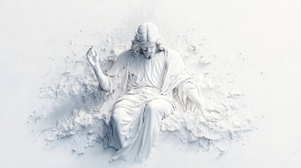 Serene pencil drawing of Jesus Christ as the Prince of Peace with intricate details and shading