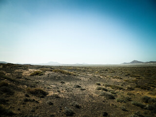 Fototapeta premium Desert landscape, Lanzarotte , Canary Islands.