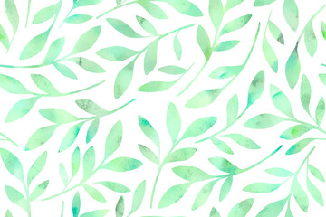 Seamless green botanical pattern. Spring floral background.