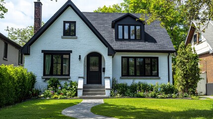 Charming Residence: A picturesque home stands in a vibrant neighborhood, exuding warmth and architectural grace, its classic design creating a sense of serenity and belonging. 