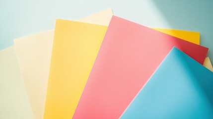 Colorful sheets of paper arranged artfully on a surface