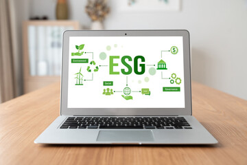 ESG environmental social governance policy for modish business to set a standard to achieve high...