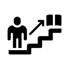 learning path glyph icon