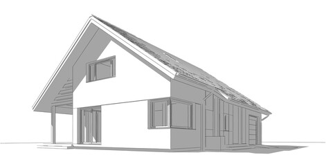 house on white background