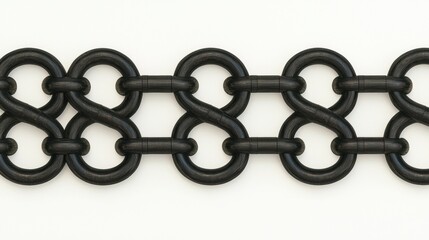 A black metal chain with a unique design.