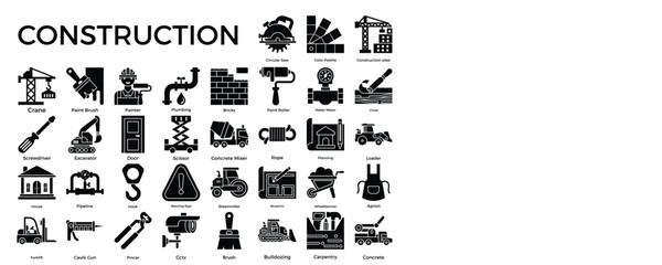 construction icons, building, repair tools &ndash; stock vector.by codet 13