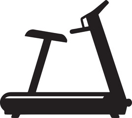 treadmill silhouette, black and white silhouette, vector and illustration