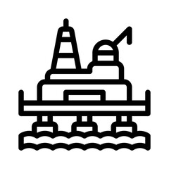 offshore platform line icon