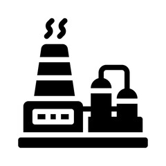 petroleum refinery glyph icon
