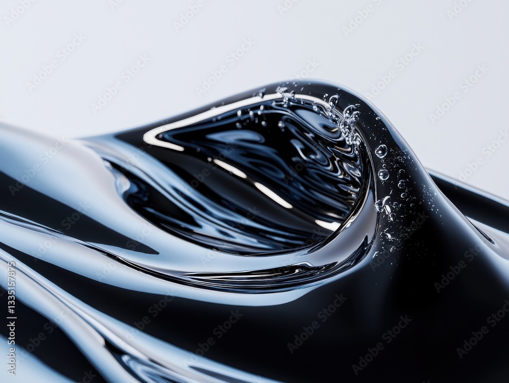 Poster fluid motion of viscous liquid in soft light captured at eye level realistic depth and movement