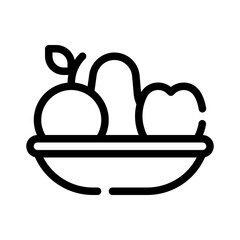 fruit basket line icon