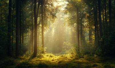 Fototapeta premium Celebrating world environment day embracing nature's beauty in a serene forest setting captured in a lush green environment