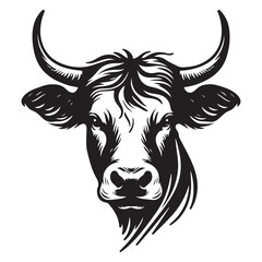 Illustrative Vector Graphic of a Cow Face Revealing the Bovine Spirit