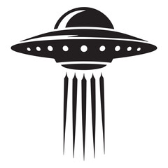 Advanced Flying Saucer Silhouette with Multiple Beams Illustration