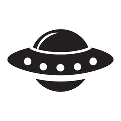 Sleek Flying Saucer Silhouette Design with Circular Underside