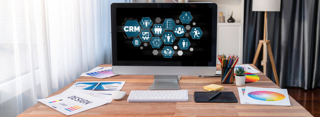 Customer relationship management system on brisk computer for CRM business and enterprise