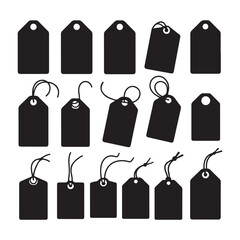 set of black shopping tags
