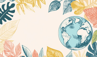 World environment day celebration global impact digital illustration nature background vibrant colors eco-friendly concept
