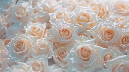 Fototapeta premium A Stunning Display of Delicate Pastel Roses