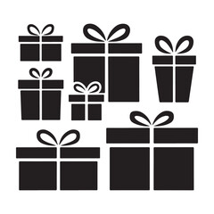 set of colorful gift boxes