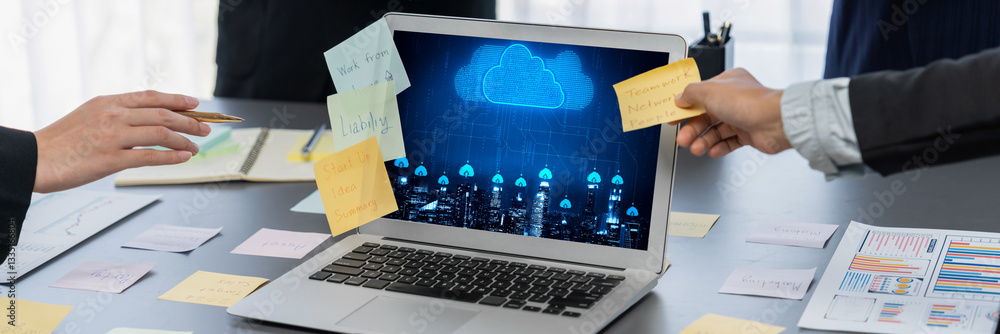 Poster cloud computing software for brisk remote work and personal data storage