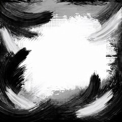 Obraz premium border frame of hand drawn grunge brush strokes concept background with copy space