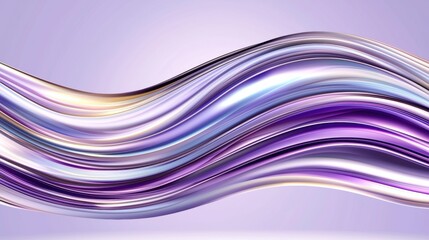 Obraz premium A digital illustration of a wave-like pattern in shades of purple and blue.