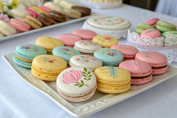 Fototapeta premium colorful macaroons on a plate