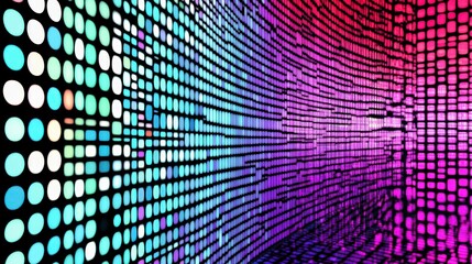 Dynamic Colorful LED Wall Art, Abstract Digital Display, Vibrant Light Patterns, Modern Technology Visuals