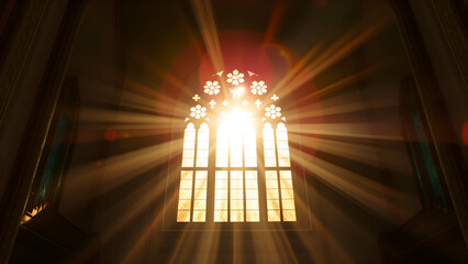 Sunlight through church window