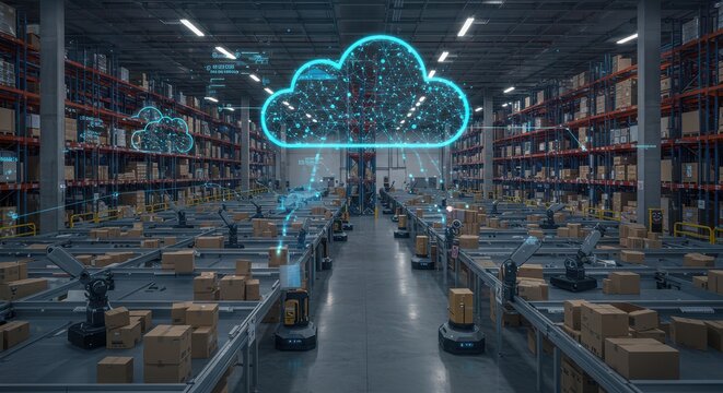 Automated Warehouse with Robotic Arms and Cloud Data Visualization