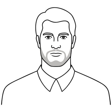 recommend clip art: a portrait of a man with a beard and a formal shirt