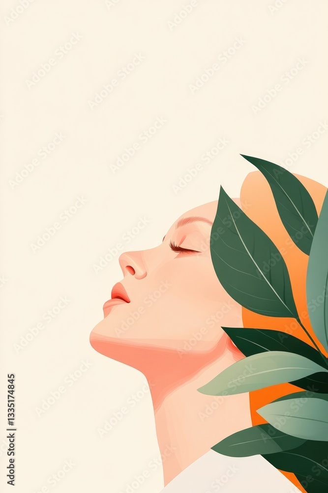 Poster create flat design illustration capturing essence of simplicity with minimalist shapes and neutral c