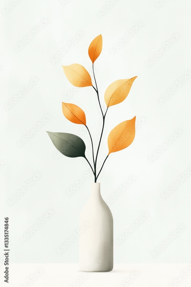 Poster create flat design illustration capturing essence of simplicity with minimalist shapes and neutral c
