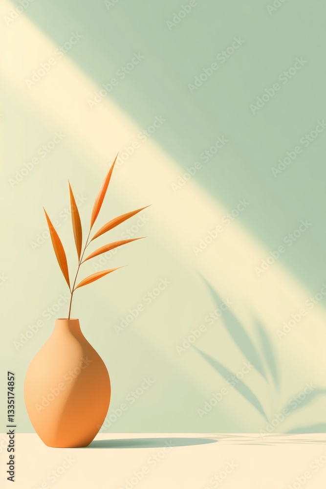 Poster create flat design illustration capturing essence of simplicity with minimalist shapes and neutral c