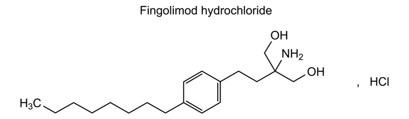 Fototapeta premium Chemical structure of fingolimod hydrochloride, drug substance