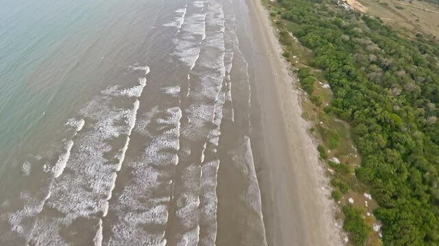 Landscape and travel themes: Aerial view of Rio Chico beaches in Miranda state, Venezuela.