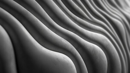 Obraz premium Abstract Architectural Design: Dynamic Wave Patterns on a Modern Building Facade