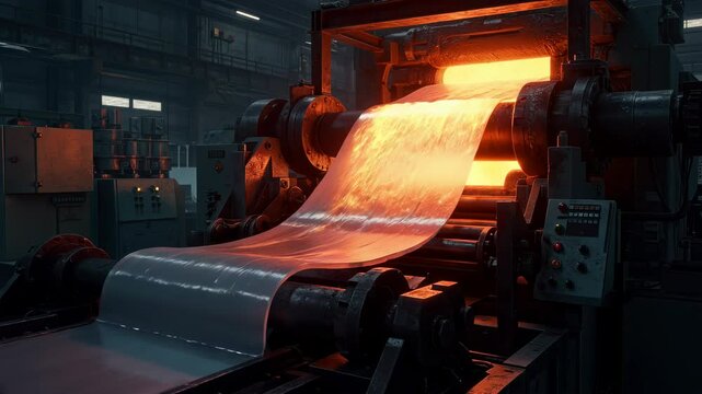 Industrial plastic sheet extrusion and rolling process in a factory