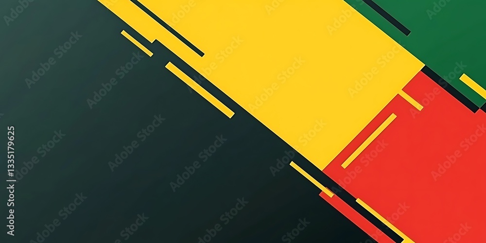 Aufkleber Dynamic geometric design with vibrant squares and diagonal line elements