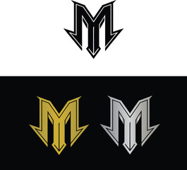 Abstract letter M logo design