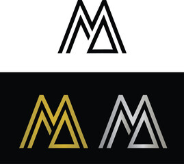 Abstract letter M logo design