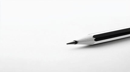 A black and white pencil on a white background.