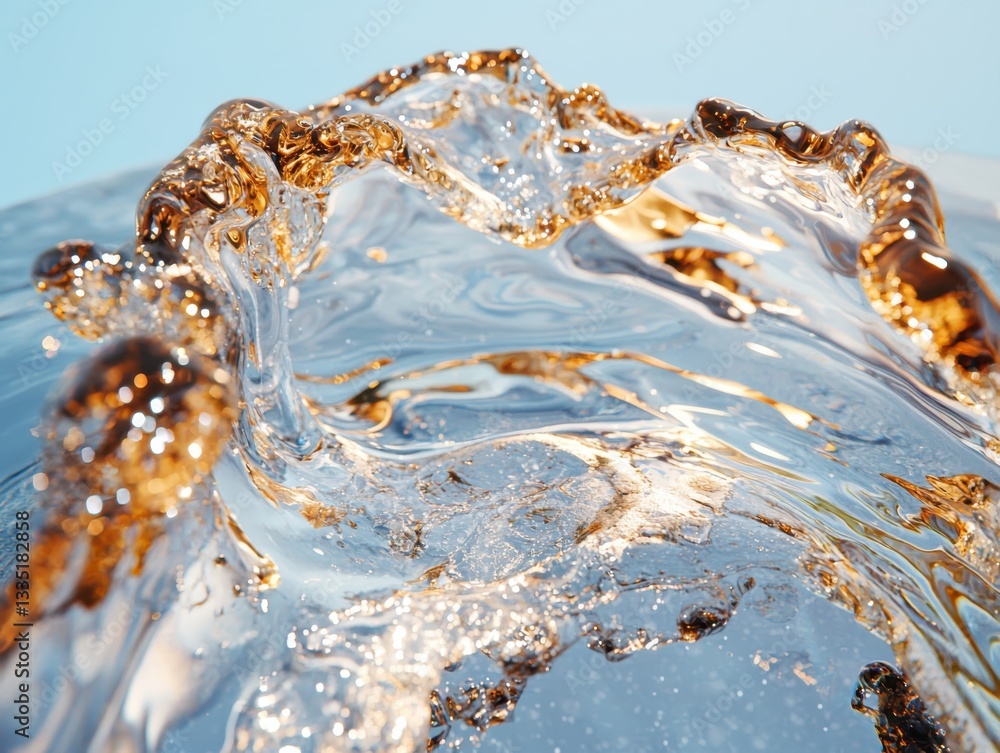 Poster fluid dynamics of viscous liquid in soft light coastal environment photography eye-level viewpoint r