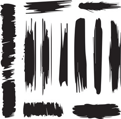 Black brush strock set 