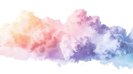 Fototapeta premium Colorful pastel clouds forming a gradient on transparent background