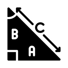 Pythagorean theorem glyph icon