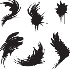 Black brush strock set 
