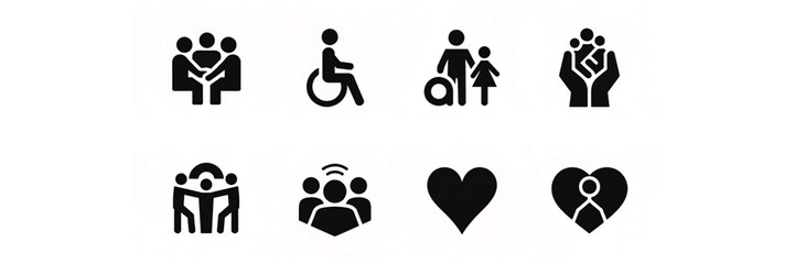 Diversity & Inclusion Silhouette Icon Set